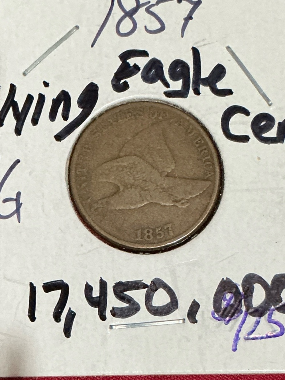 1857 Flying Eagle Cent - Brown